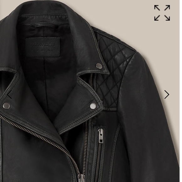 All Saints Cargo Leather Biker Jacket - Picture 4 of 8